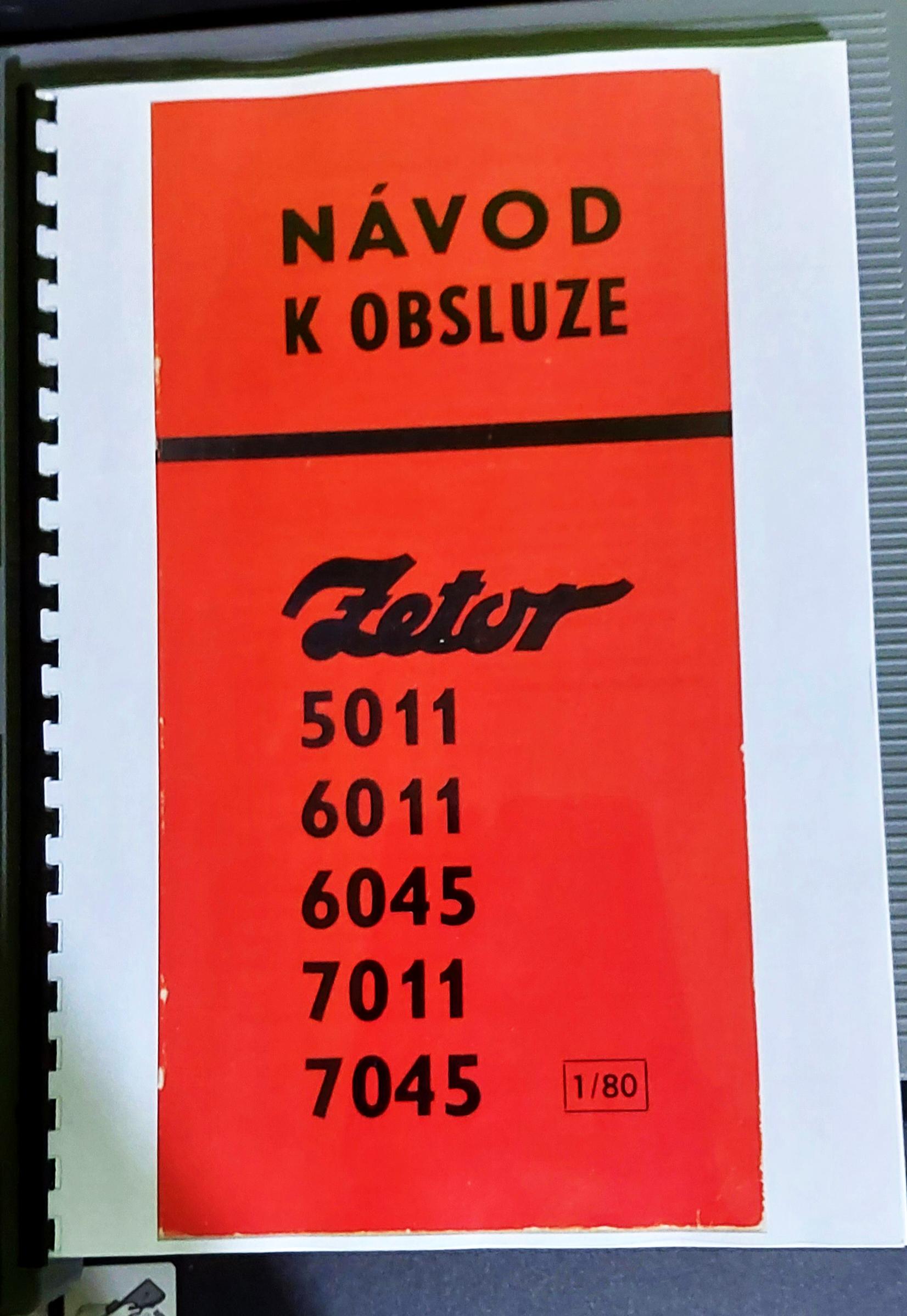 Zetor 5011, 6011, 6045, 7011, 7045  Navod na obsluhu